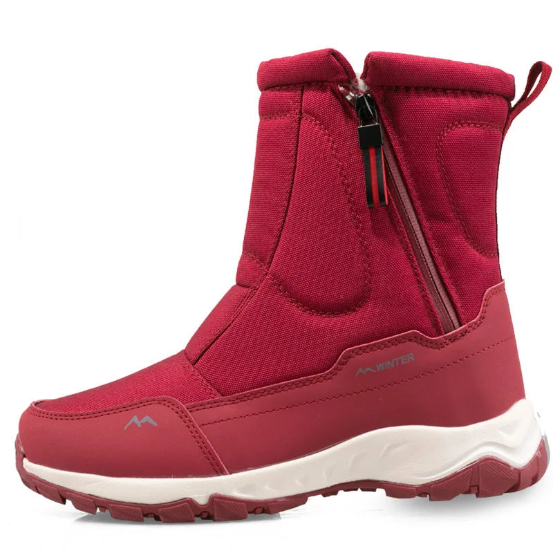 Large Winter Men’s Boots – Warm Plush Ankle High-Top Snow Boots, Sweat-Wicking Outdoor Sneakers