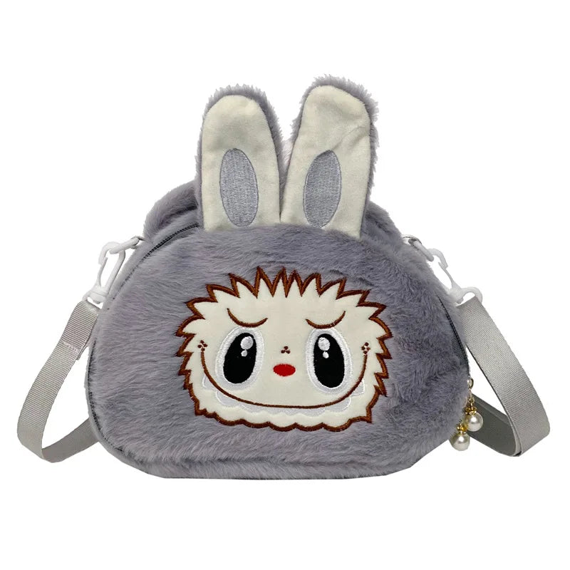 Labu Cartoon Crossbody Plush Bag – Kids Backpack & Shoulder Bag Doll Change Purse, Perfect Gift for Girls