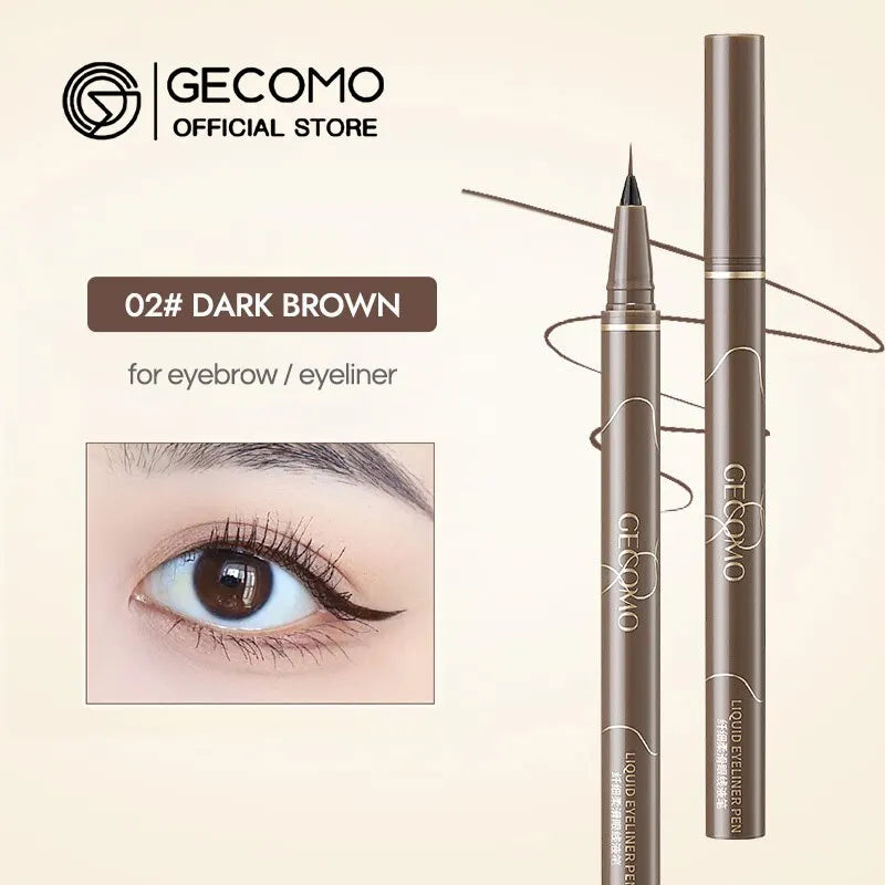 GECOMO 0.01mm Liquid Eyeliner – Super Slim, Waterproof, Quick-Dry, Long-Lasting & No-Smudge Pencil