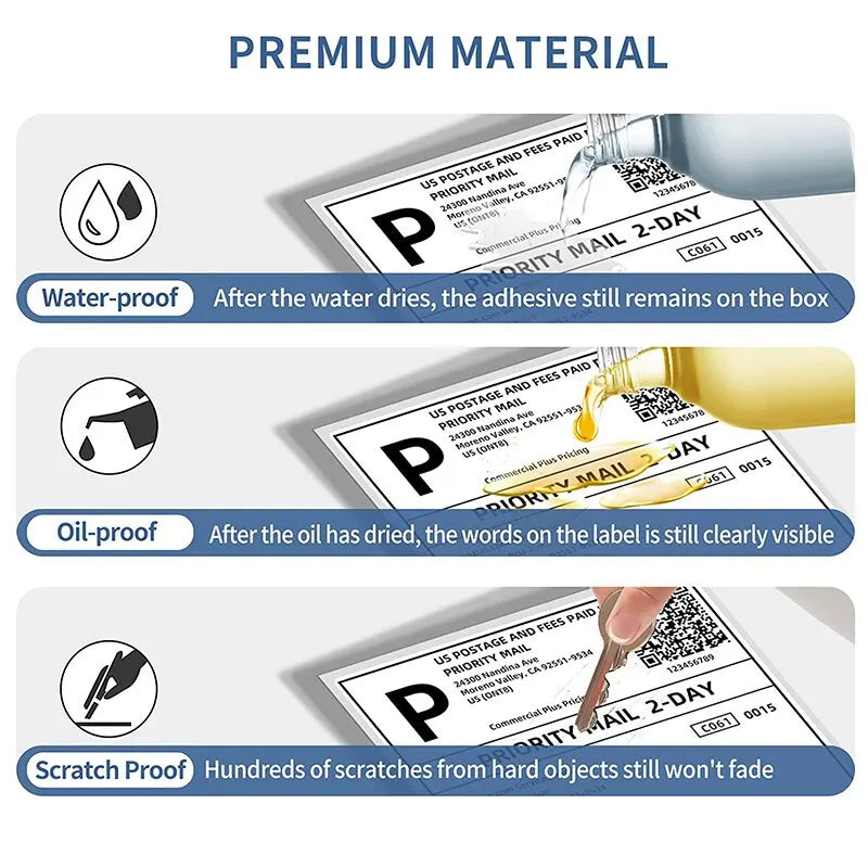 100pcs Self-Adhesive Thermal Shipping Label Paper – 10x15cm Stickers for Home Storage, Classification Notes, USPS UPS Fedex and DHL Shipping