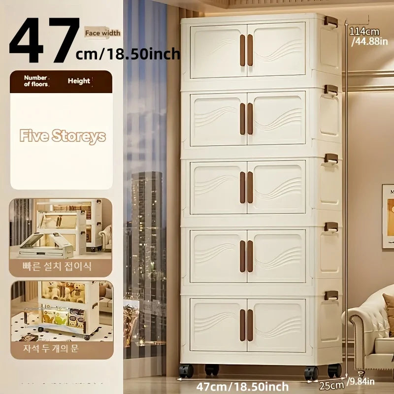 Foldable Storage Box with Clear Door – Durable, Spacious Organizer for Clothes, Books, Toys & Home Essentials