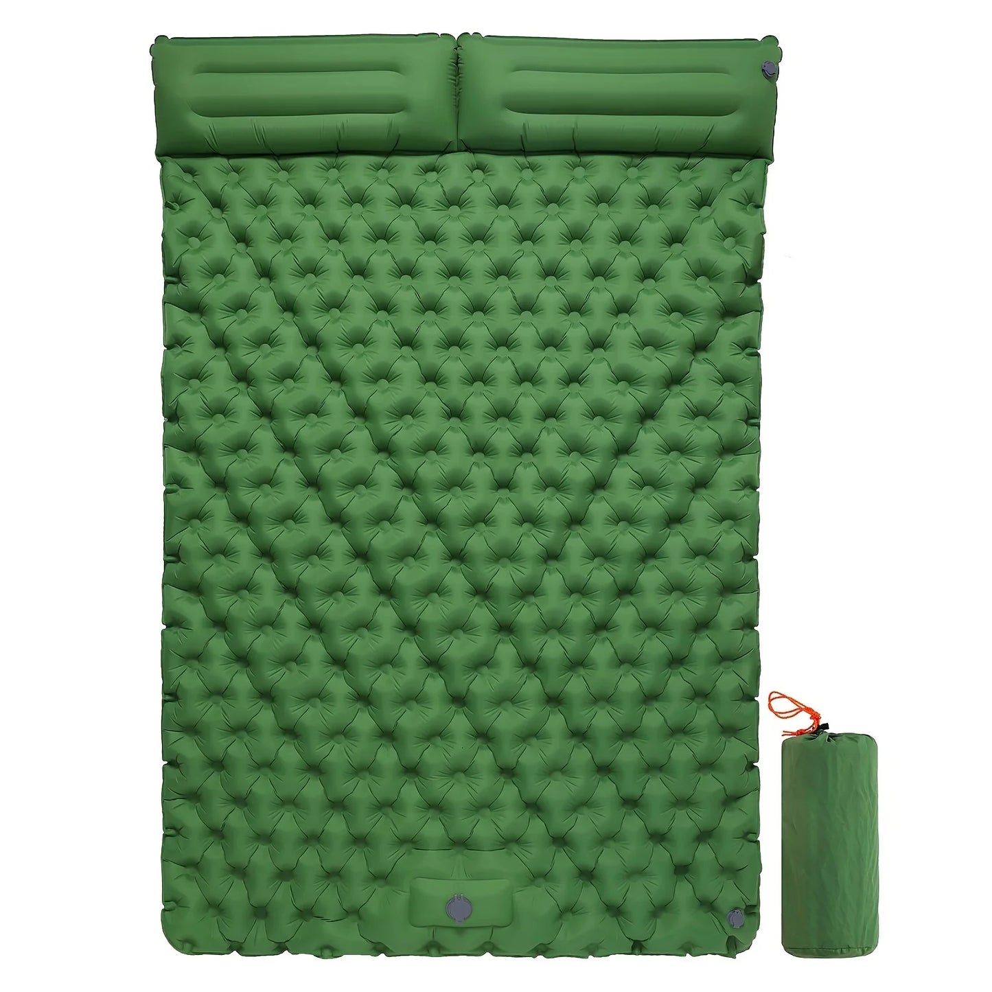 Double Inflatable Camping Mattress with Built-in Pillow Pump - Outdoor Air Sleeping Pad for Backpacking and Hiking