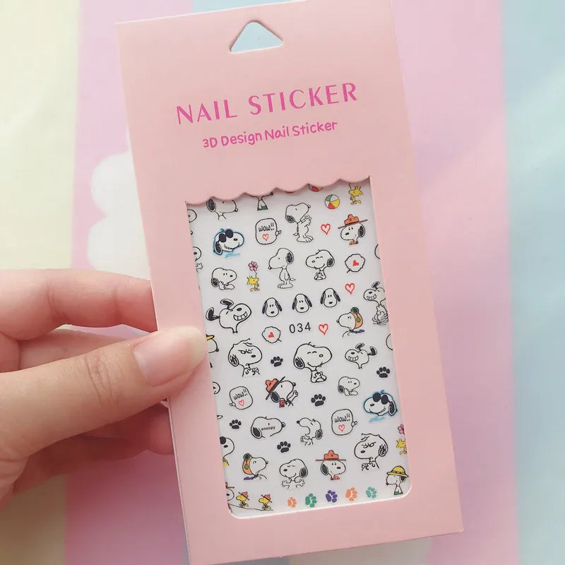 Snoopy Nail Stickers – Self-Adhesive DIY Anime Manicure Decals for Girls & Students
