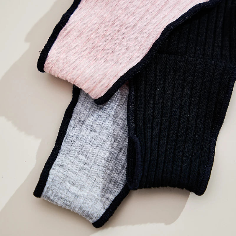 3Pcs Women's Low-Rise Thong Panties - Solid Color Cotton Lingerie for Comfort & Style