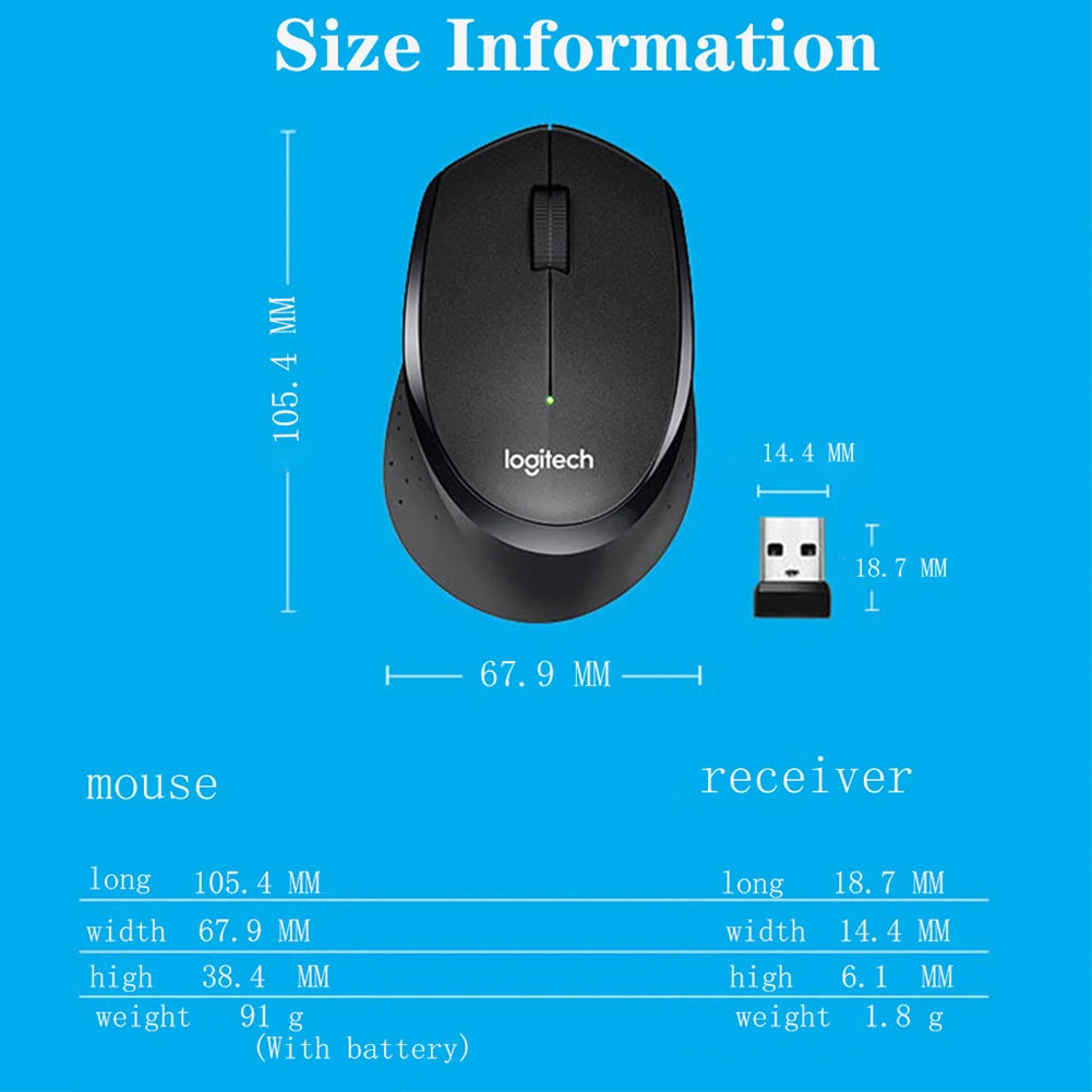 Logitech M330 Silent Wireless Mouse - 1000DPI Optical Mouse with 2.4GHz USB Receiver for Office and Home PC Use