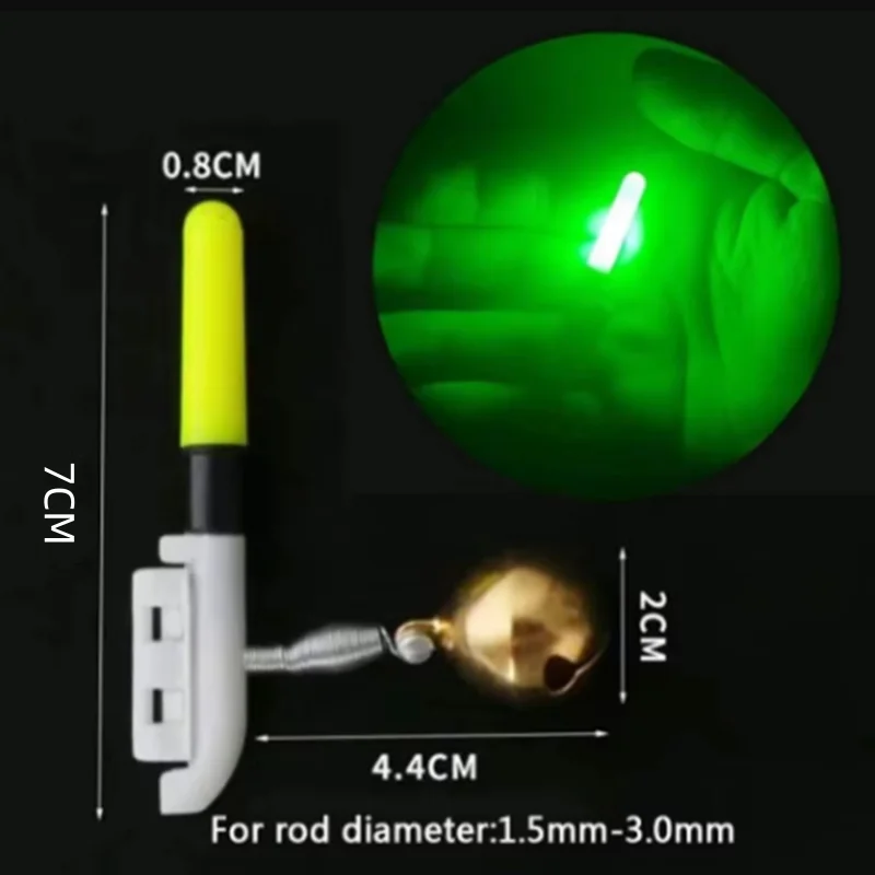 LED Fishing Rod Light Stick with Bell – USB Rechargeable CR425 3.6V Luminous Night Bite Alarm