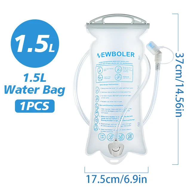 NEWBOLER Outdoor Sport Water Bladder — 1.5L/2L/3L TPU Soft Flask for Camping, Running & Biking