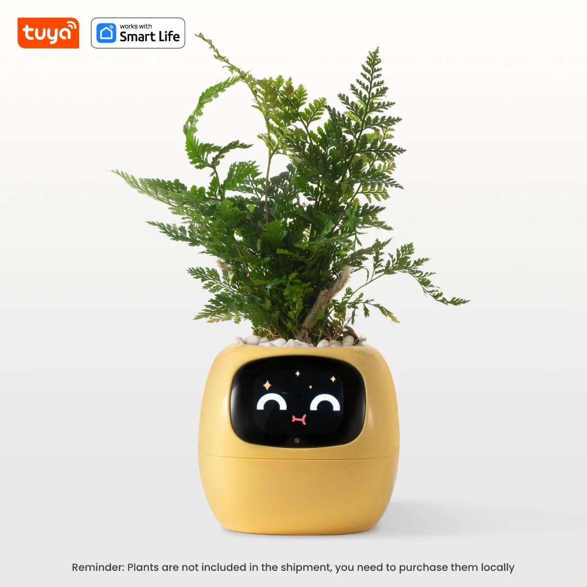 Tuya Ivy Smart Planter with AI Chips and 7 Smart Sensors - Over 49 Expressions for Easy and Fun Plant Care