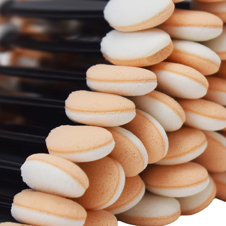50/100Pcs Small Portable Eyeshadow Applicators - Double Sponge Eye Shadow Brushes, Mini Makeup Tools in Bulk