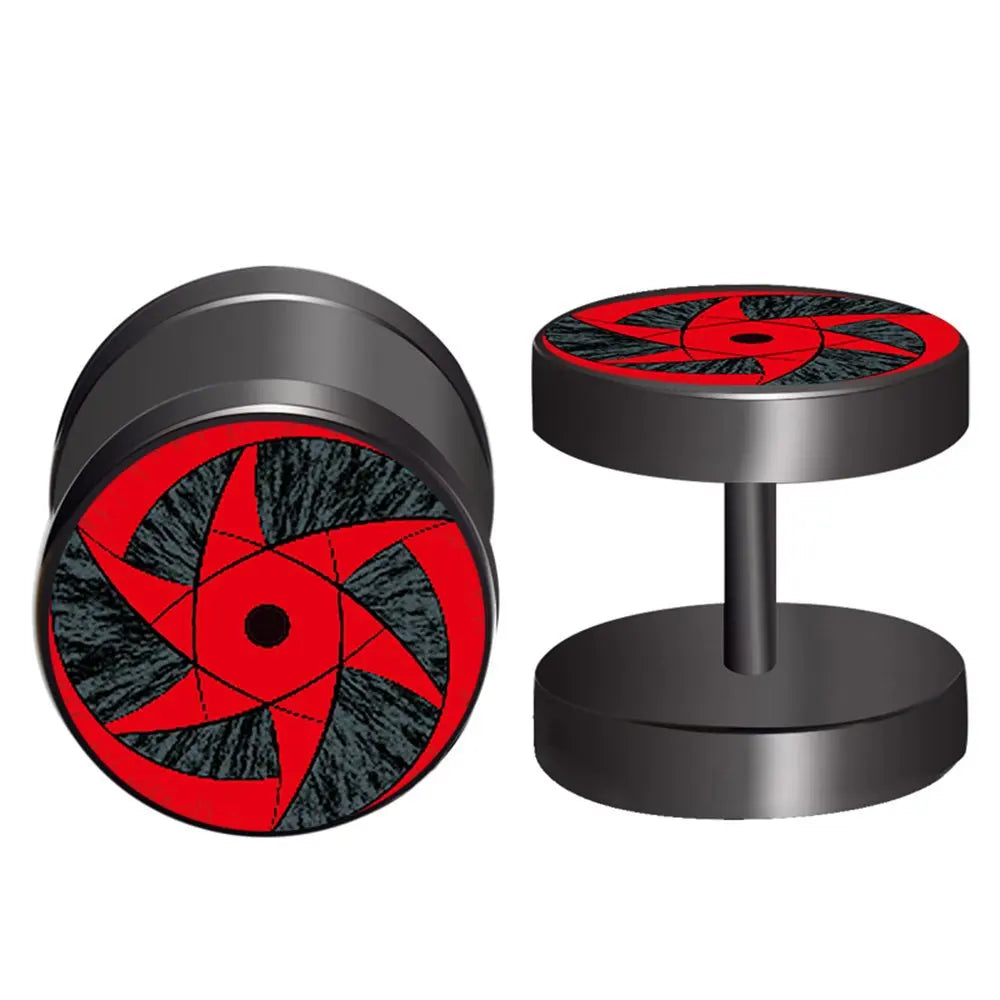 Anime Naruto Earrings – Uzumaki & Uchiha Itachi Sharingan Studs, Cosplay Accessories for Men, Women & Girls Gift
