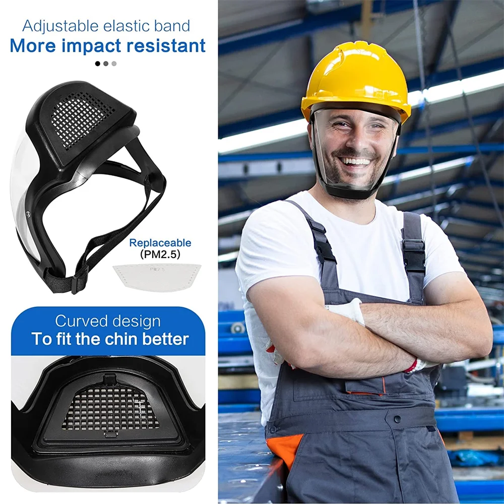 Anti-Fog Protective Face Shield - Comfortable Welding Mask with Transparent Helmet, Dust-Proof and Anti-Splash Eye Protection