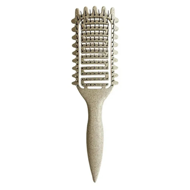 Curl Define Styling Brush – Hollow Detangling Hair Comb for Wet & Curly Hair, Shaping Curls Barber Hairdressing Tool
