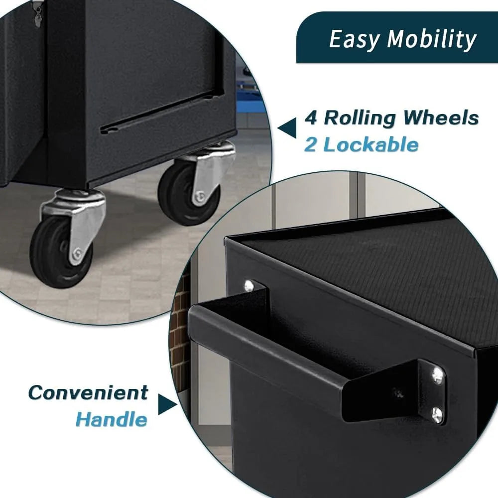 13-Drawer Tool Chest with Wheels & Double Door – Large Detachable Mechanic Toolbox with Sliding Drawers for Garage Storage