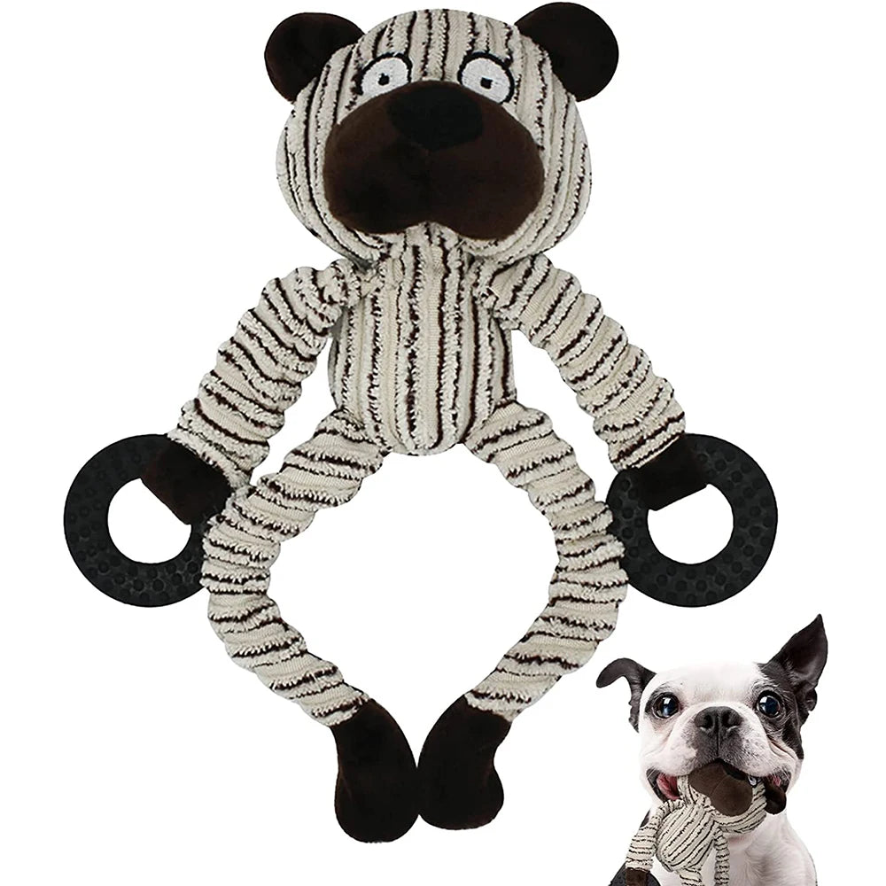 Squeaky Puppy Chew Toys β Plush Interactive Monkey Toy for Teething & Training Small Dogs