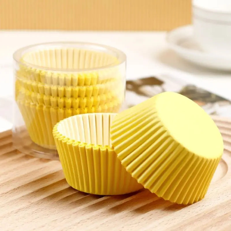 100pcs Disposable Muffin & Egg Tart Cups – Heat-Resistant Thickened Paper Cupcake Liners for Baking