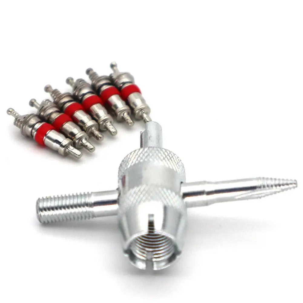 4-in-1 Tire Valve Core Wrench Set – Automotive Valve Stem Repair, Installation & Cleaning Tool