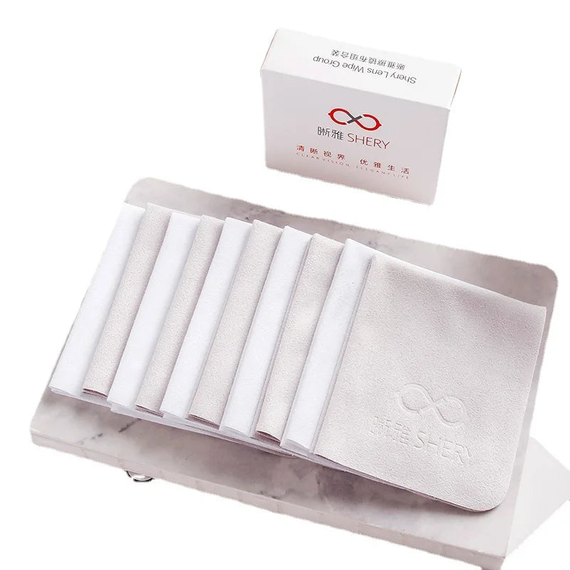 10pcs High-Grade Professional Glasses Cleaning Cloth - Soft Cotton Deer Skin Wipe for Mobile Phone Screens and Glasses