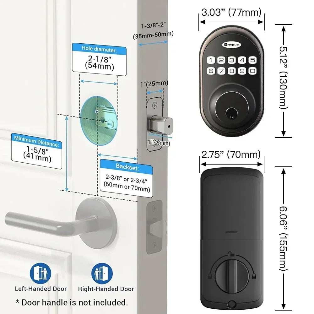 EUUKAIHG Keyless Entry Door Lock – One-Touch Deadbolt with Keypad & Auto Lock