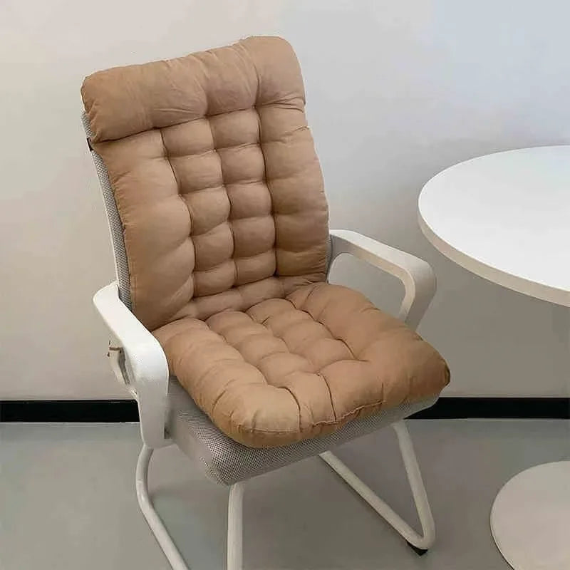All-in-One Chair Cushion – PP Cotton Backrest & Lumbar Support, Thick Office & Student Dormitory Seat Pad for Summer Comfort