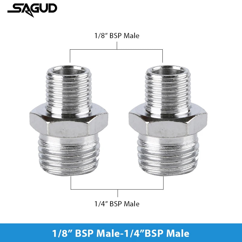 SAUGD 9PCS Airbrush Adapter Fitting Replacement Kit – Coupling Connectors for Compressor & Airbrush Hose