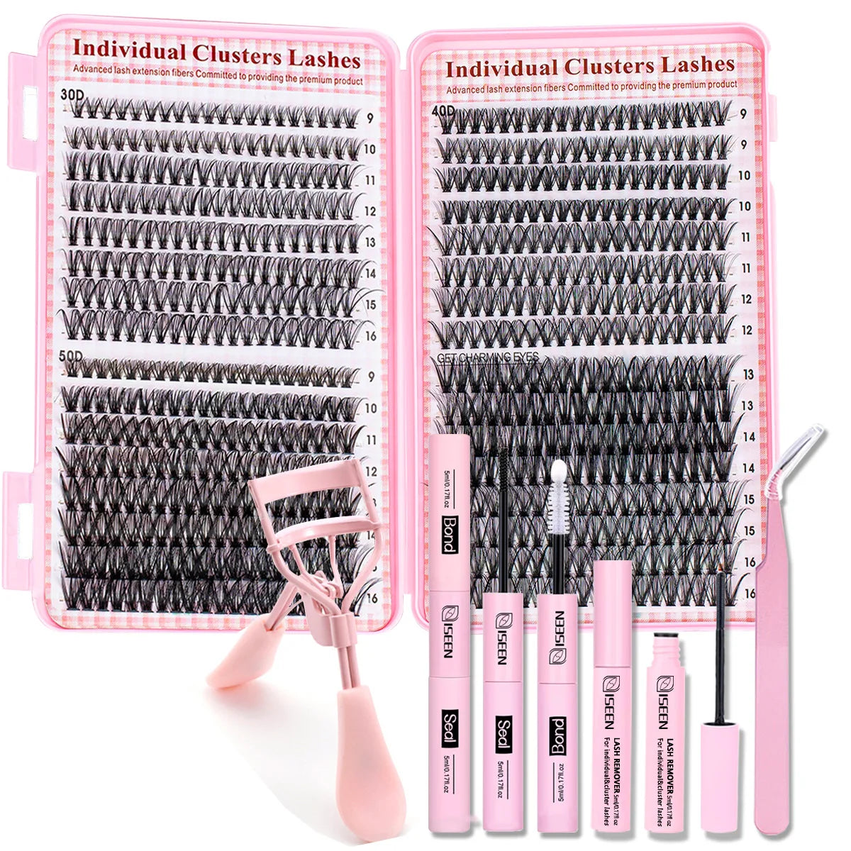 640pcs Individual Lashes DIY Eyelash Extension Kit – False Lashes, Bond & Seal, Tweezer, Eyelash Curler Makeup Tool Set