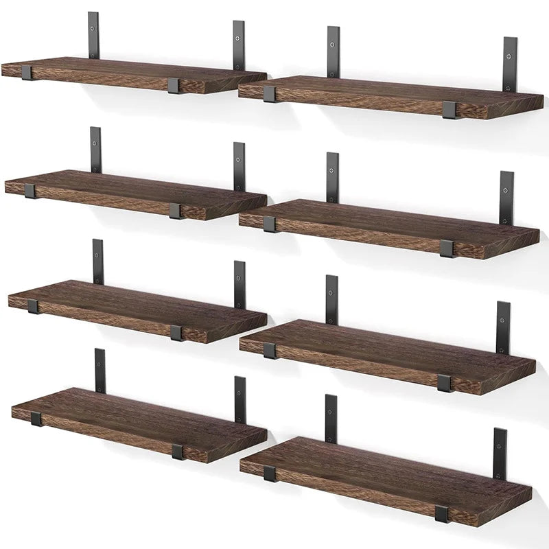 5-Layer Floating Wall Shelf – Strong Bearing Capacity Organizer with Iron Frame and Mounting Hardware