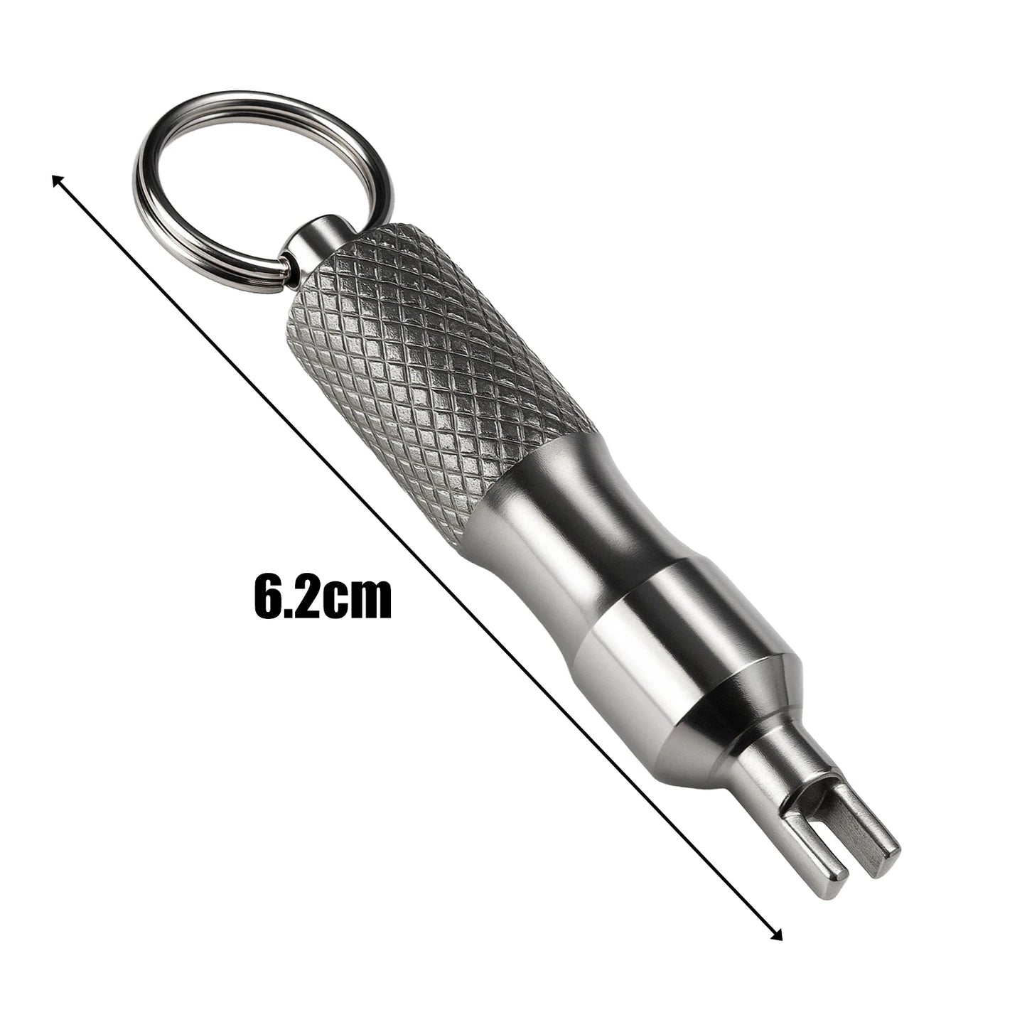 Universal Stainless Steel Tire Repair Screwdriver & Valve Wrench with Key Ring – Car & Motorcycle Tire Repair Tool