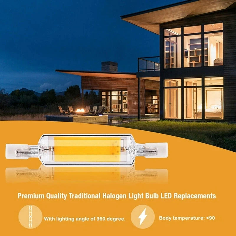 R7S LED Glass Tube COB Bulb — High-Power 78mm & 118mm Corn Lamp, Halogen Light Replacement AC 110V-240V