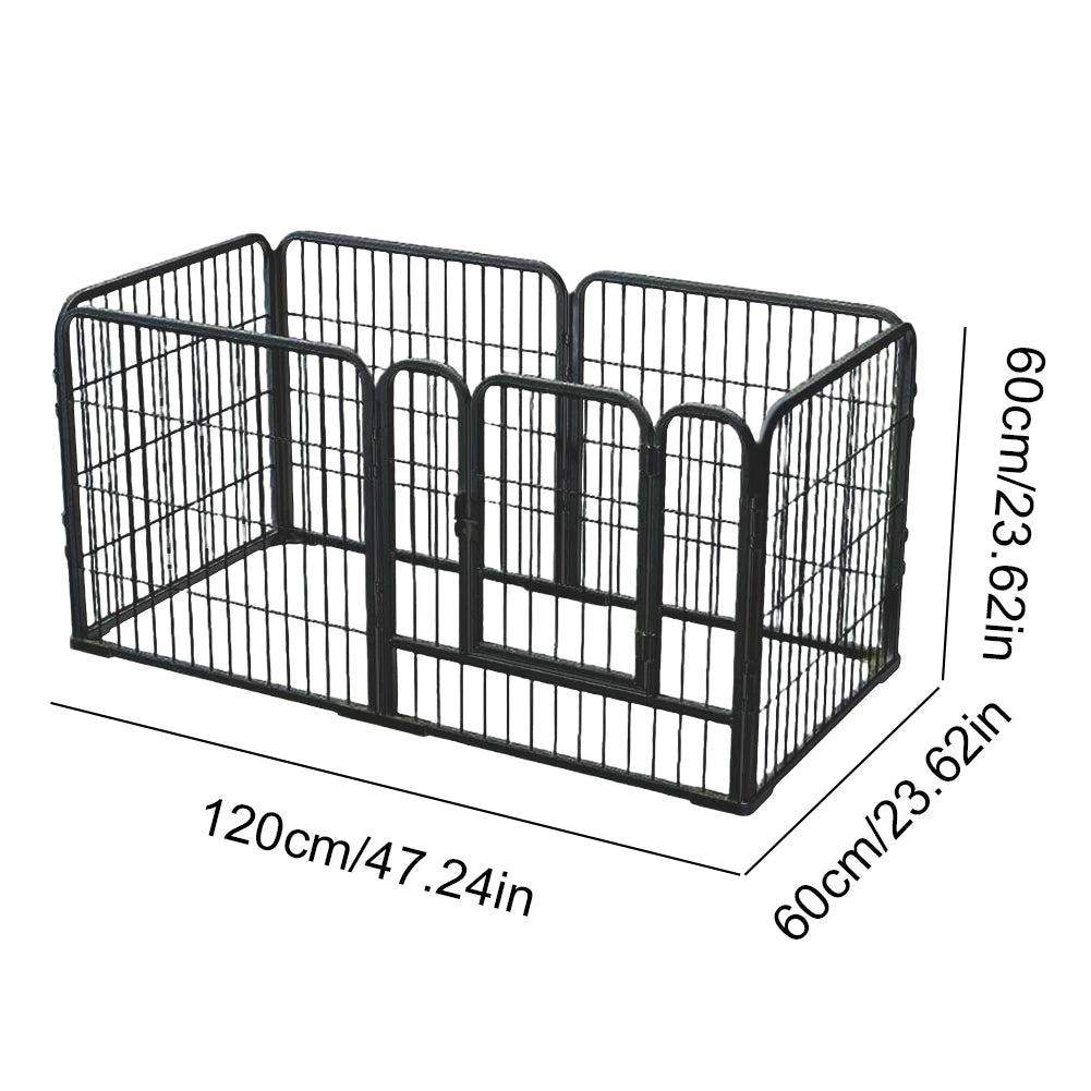 6-Panel Heavy Duty Foldable Pet Exercise Fence — Puppy Kennel Cage & Metal Barrier for Dogs, Cats, Rabbits