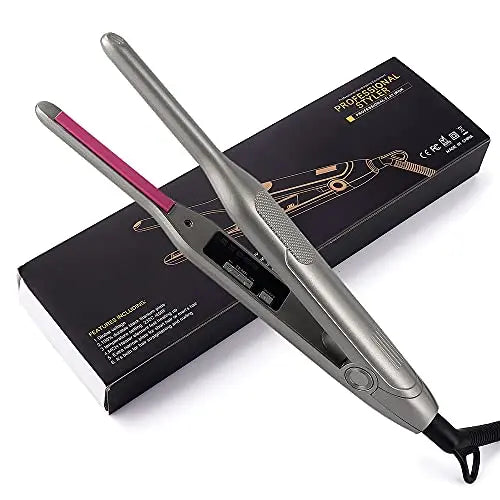 Titanium Mini Flat Iron – Adjustable Temperature Hair Straightener for Men, Pixie, Beard & Bangs