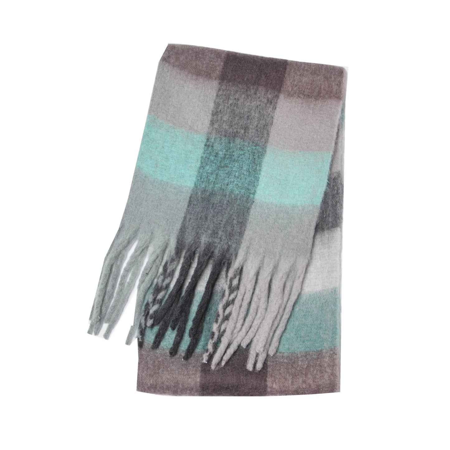 2025 Women's Winter Thick Cashmere Scarf – Warm Pashmina Shawl with Rainbow Tassels & Wraps