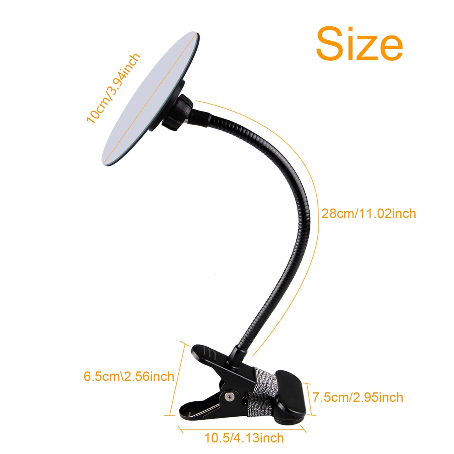 4-Inch Round Clip-On Security Mirror: Flexible Rearview for Car, Office, and Personal Privacy Safety