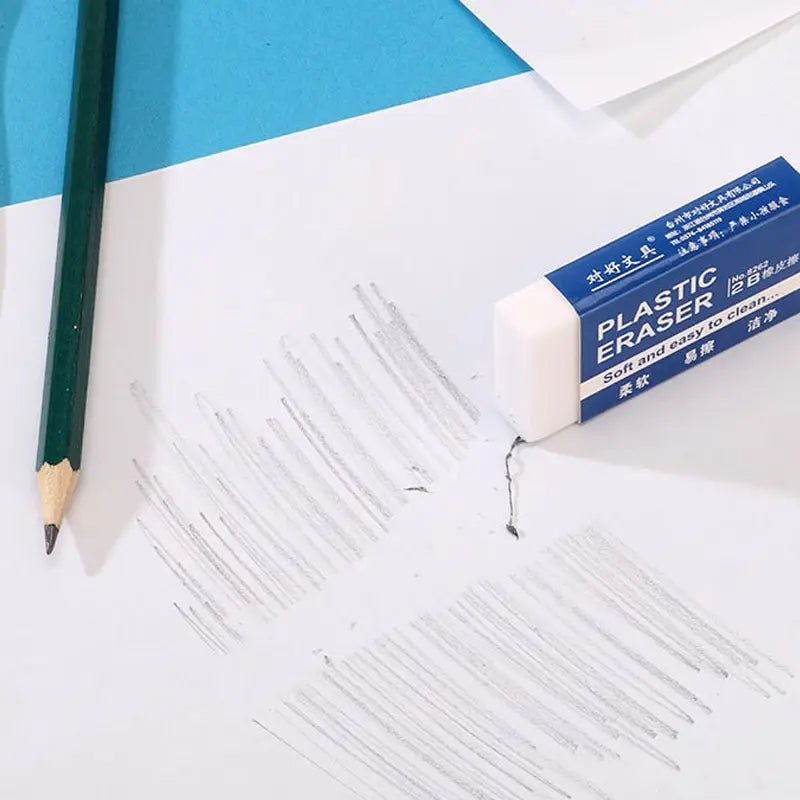 10Pcs 2B White PVC Eraser: Clean & Mess-Free Soft Eraser for Students, Exams, and Sketching