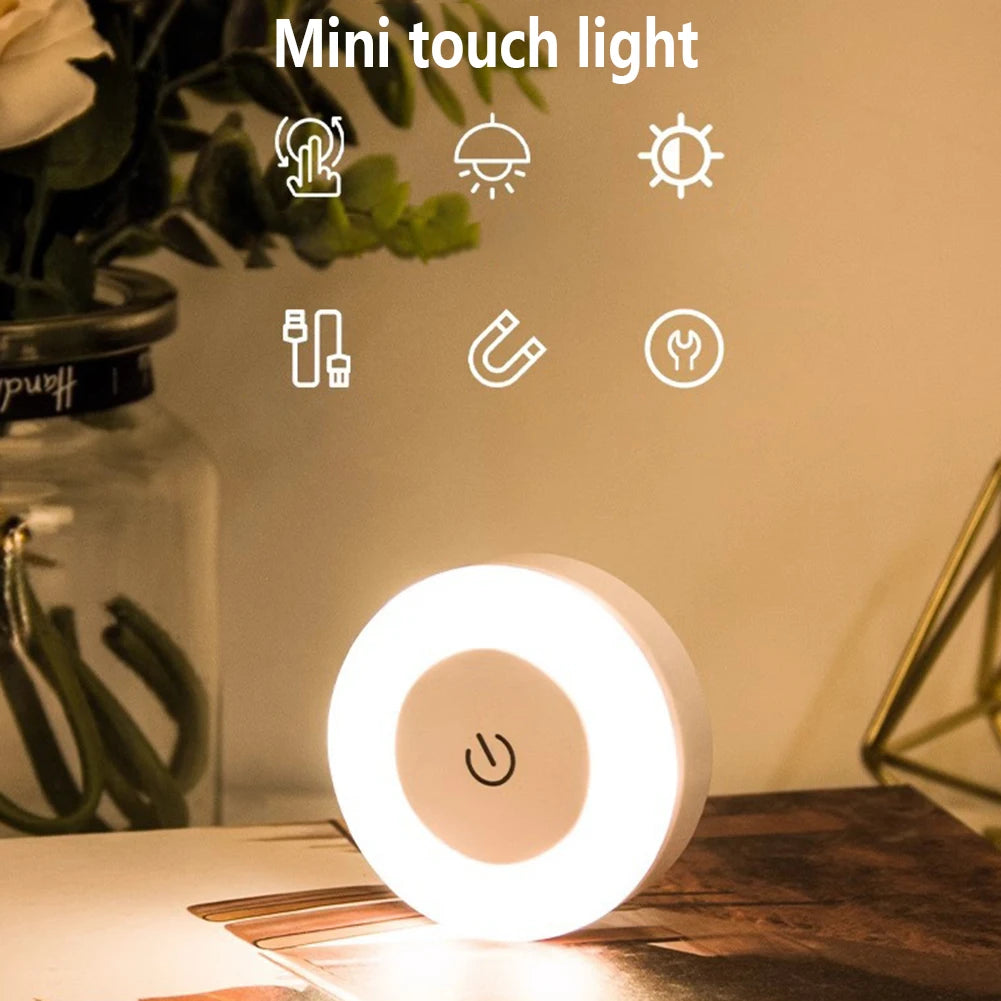 0.6W LED Night Light – Wireless Rechargeable, Touch-Controlled, Magnetic & Dimmable Lamp, Ideal for Baby Nursery and Kitchen