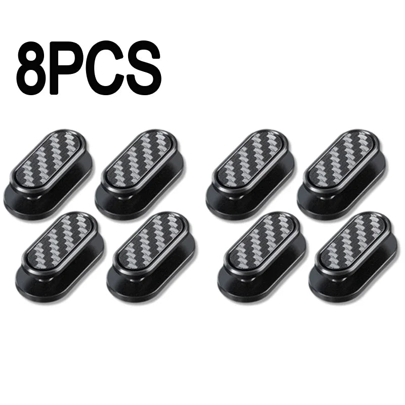 Car Invisible Small Hooks - Carbon Fiber Self-Adhesive Dashboard Wall Hook for USB Cables, Headphones, & Key Storage