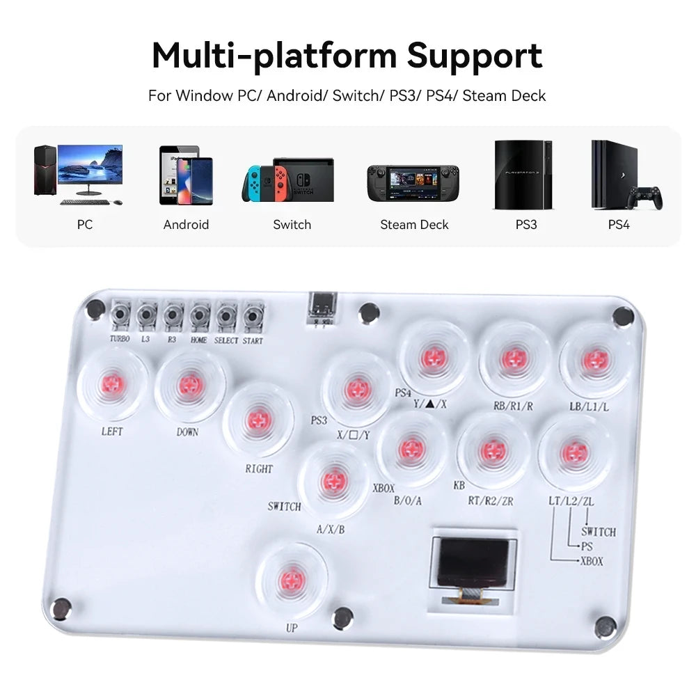 RGB Arcade Hitbox Fightstick Controller – For PS4/PS5, Xbox, Switch, Steam, Arcade Fighting Games