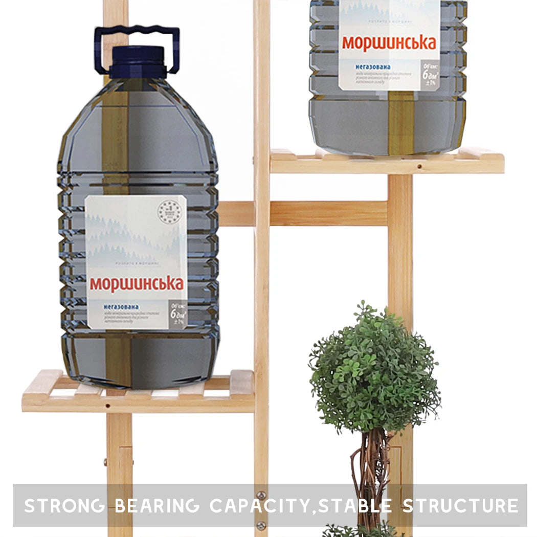 Tall Bamboo Corner Plant Stand Rack – Multi-Tier Flower Holder Shelf for Indoor & Outdoor Use