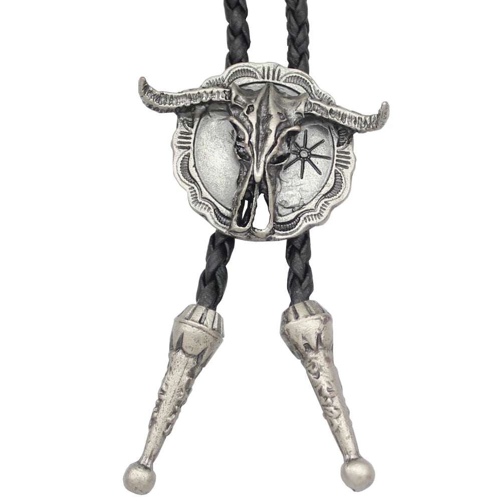 New Arrival Western Southwest Longhorn Steer Cow Skull Bolo Tie – Leather Rodeo Neck Tie, Fashion Shirt Accessories