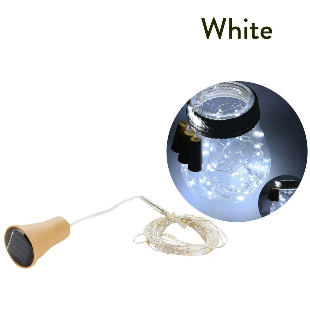 Solar Powered Wine Bottle Lights – 10LED/20LED Cork Shape Fairy Lights, Copper Wire Garland for Christmas & Home Room Decor