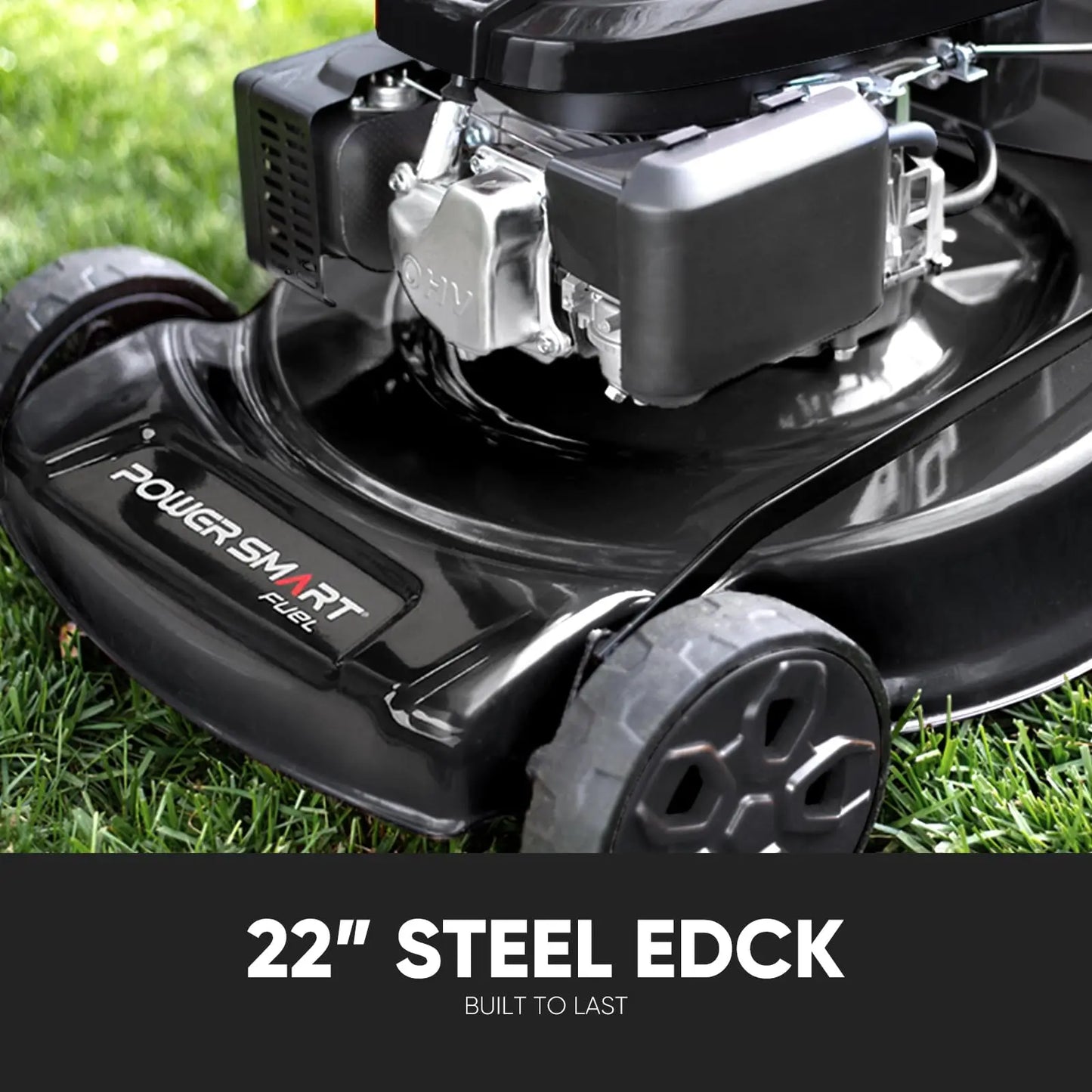 Self-Propelled Gas Lawn Mower — 22" 170CC OHV Engine, 3-in-1, Rear-Wheel Drive, 6-Position Height Adjustment