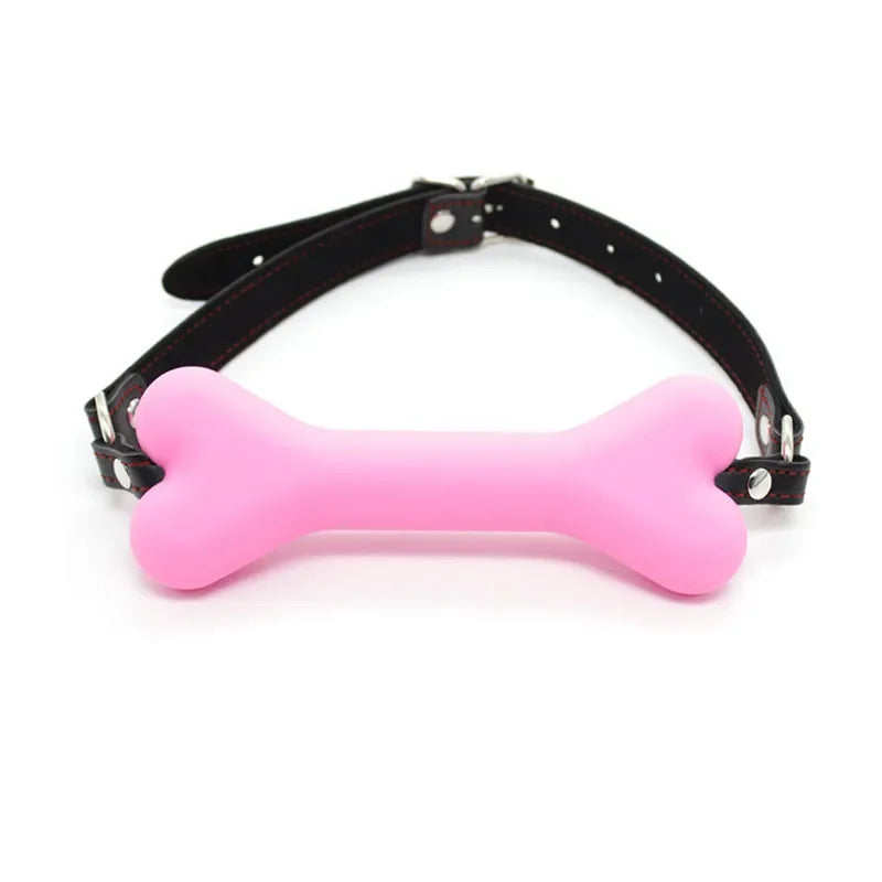 Soft Silicone Dog Bone Ball Gag – Open Mouth BDSM Bondage Harness, Adult Sex Toy for Women