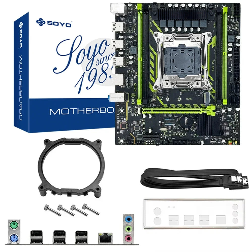 SOYO X99 Motherboard Set with Intel Xeon E5 2650 V4 CPU & 16GB DDR4 2133MHz RAM - Gaming Computer Components