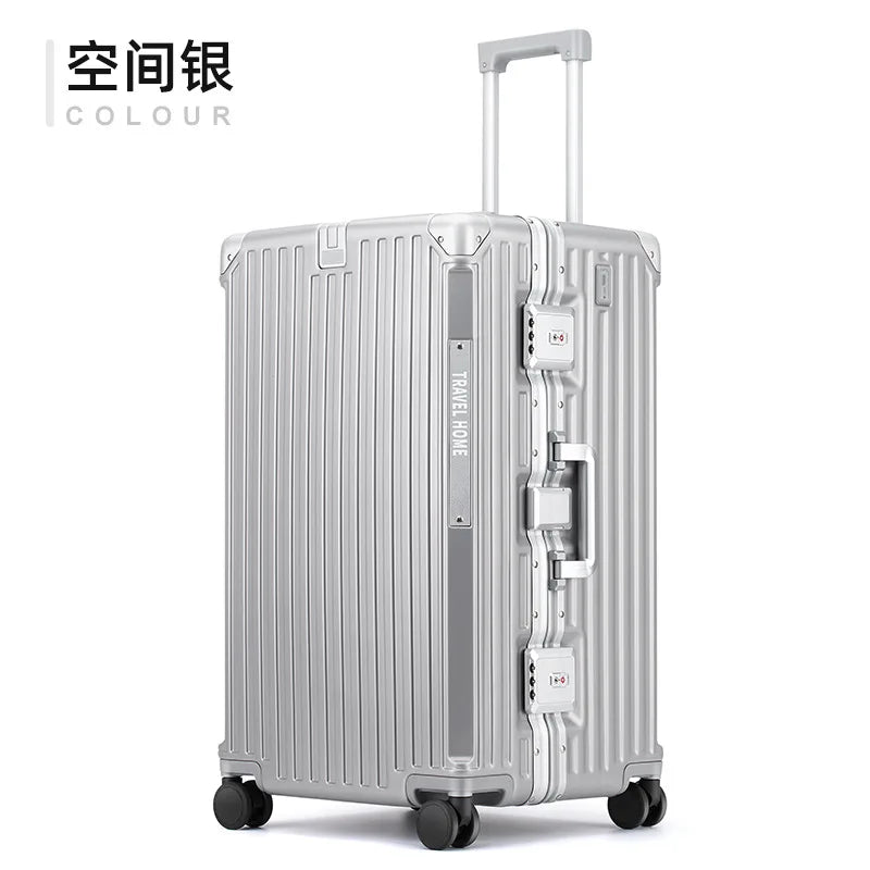 COLENARA Aluminum Frame Suitcase — High-Quality Large Capacity Trolley Travel Bag, 24", 26", 28", 30" Rolling Luggage