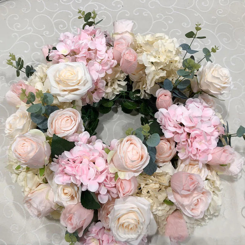 60cm Artificial Flower Wreath – Wedding Table Centerpiece & Backdrop Decoration