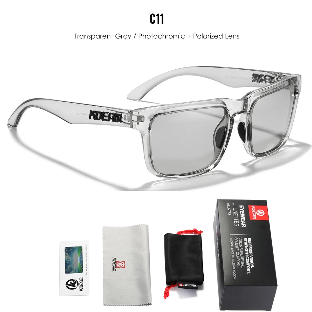 KDEAM Plus Size Polarized Sunglasses – 64mm Wide Fishing & Driving Glasses with Night Vision for Men