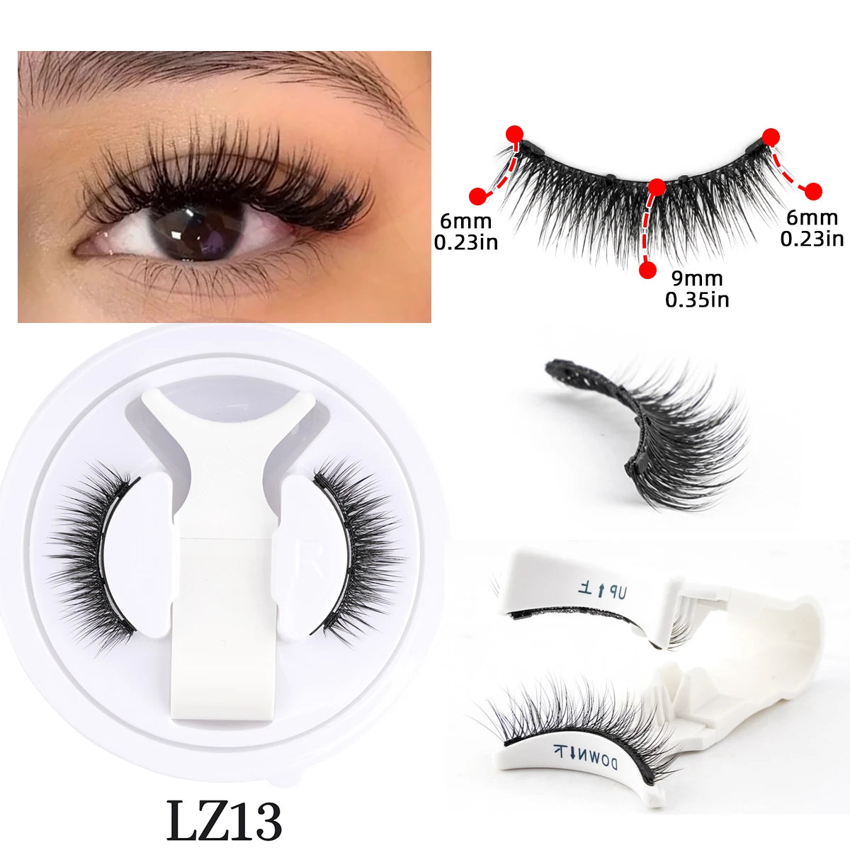 1 Pair Magnetic Eyelashes – Handmade Fluffy Faux Mink, Reusable Natural False Lashes with Magnetic Tweezers Set for Makeup 2/2