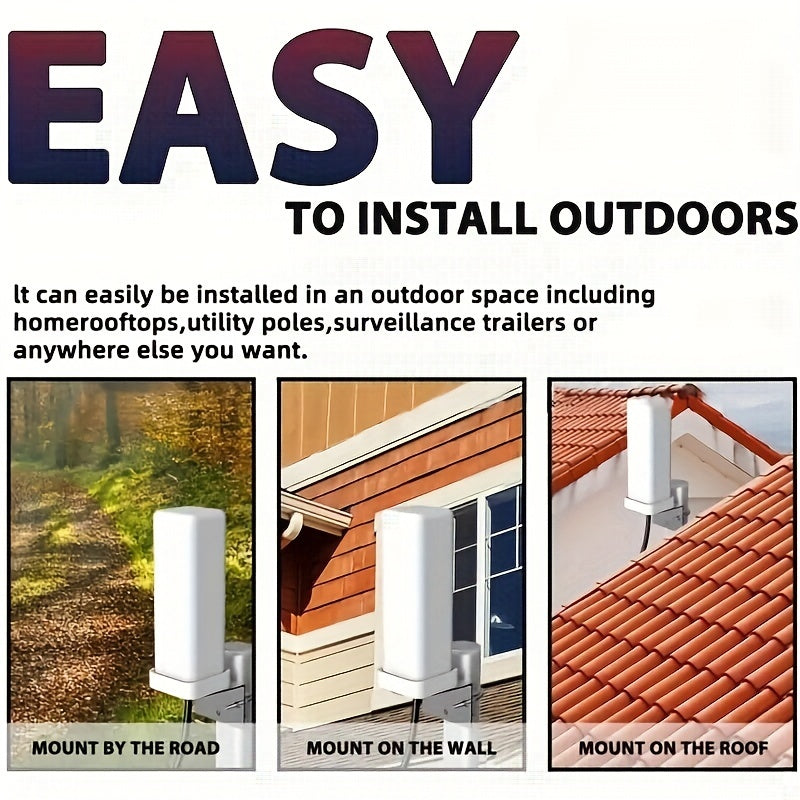 6000-Mile Outdoor TV Antenna – Digital HDTV 4K Amplified, Long Range 360° UHF, VHF & FM Reception