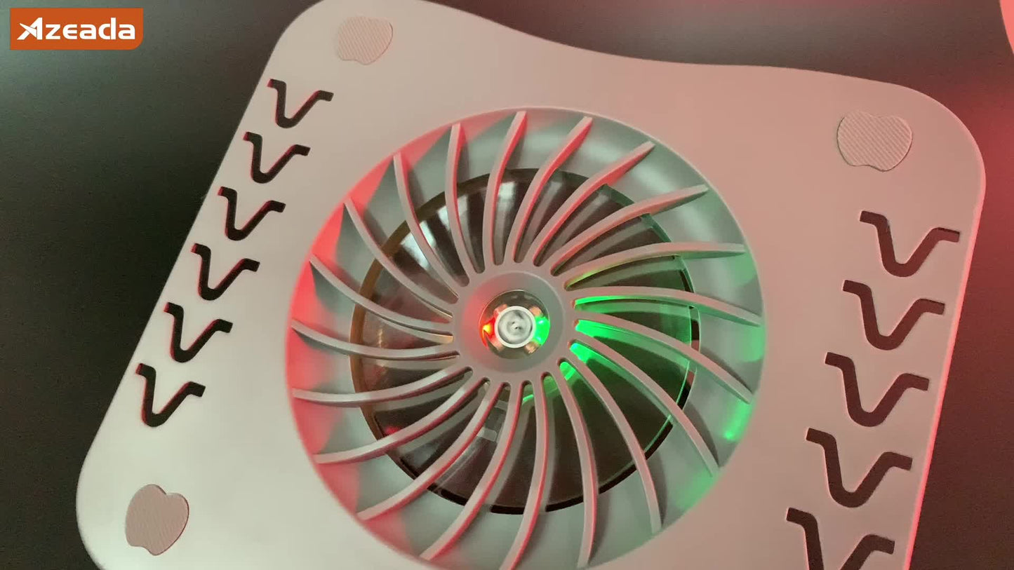 Foldable Laptop Cooling Stand - Silent Fan, Radiator and Holder for MacBook, Tablet, Notebook - Ergonomic, Adjustable, Portable