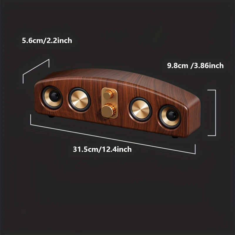 Wireless Portable Speakers – Loud Stereo and Subwoofer, Wood Grain Design, Perfect for Parties and Gifts