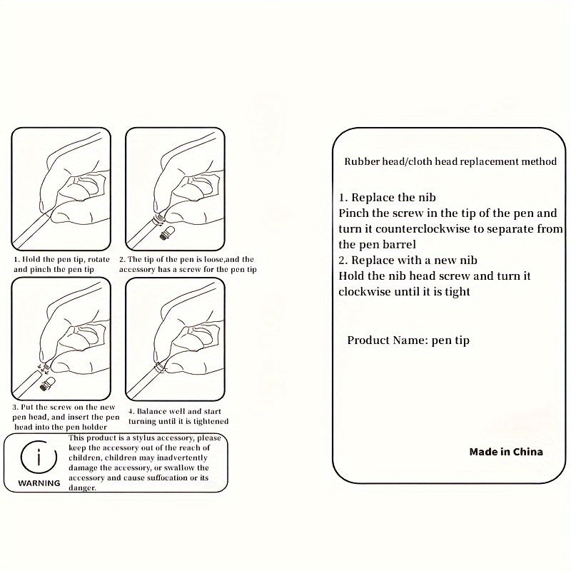 20 Pack Hollow Pens with Replacement Tips - 10 Large and 10 Small, Includes Rubber Tips